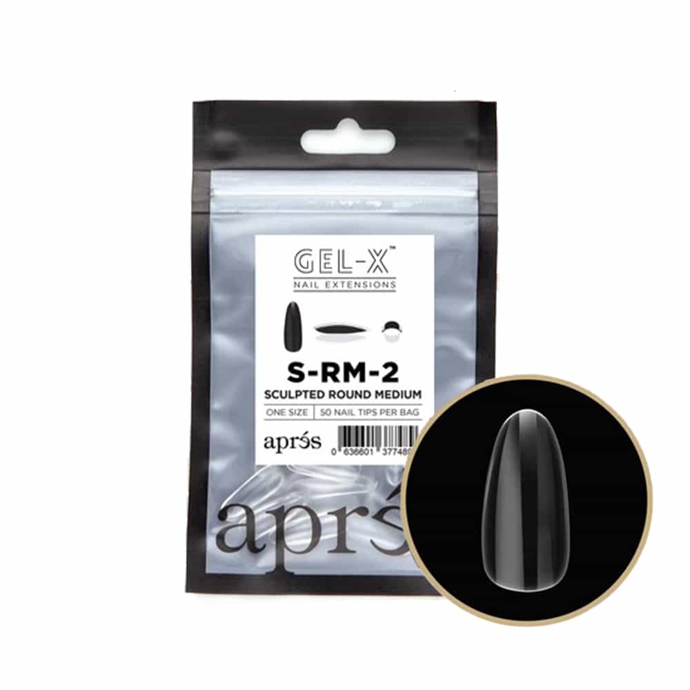 White Smoke Apres Gel-X Individual Tips Sculpted Round Medium 50PK SRM2