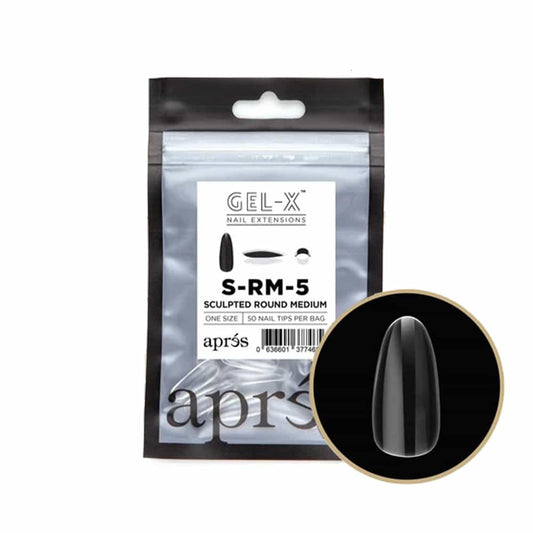 White Smoke Apres Gel-X Individual Tips Sculpted Round Medium 50PK SRM5