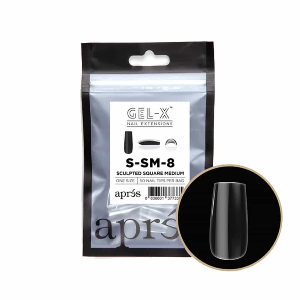 White Smoke Apres Gel-X Individual Tips Sculpted Square Medium 50PK SSM8