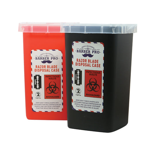 White Smoke H&R  (CA001) Barber Pro Razor Blade Disposal Case  Red
