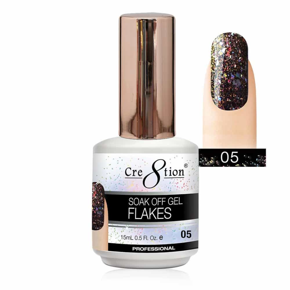 White Smoke Cre8tion Soak Off Gel Flakes 0.5 oz/15ml 0916-1635