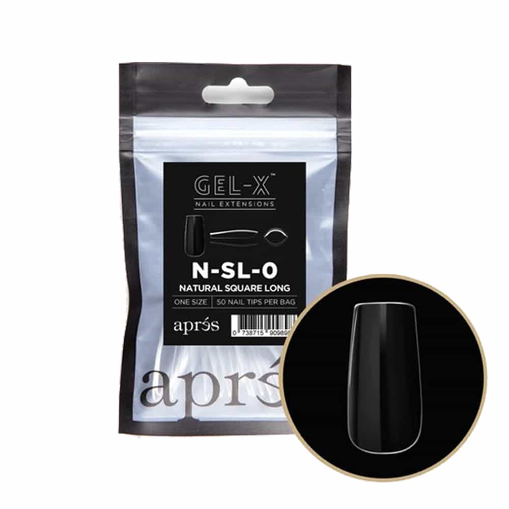 White Smoke Apres Gel-X Individual Tips Natural Square Long 50PK NSL0