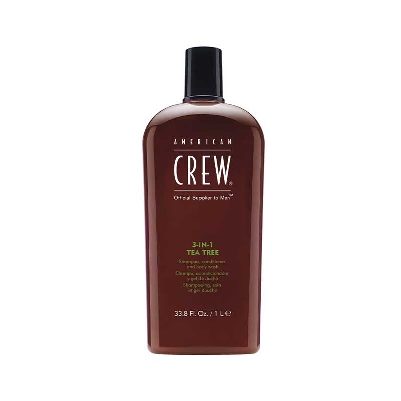 Dark Red American Crew  3in1 Tea Tree Shampoo  1L