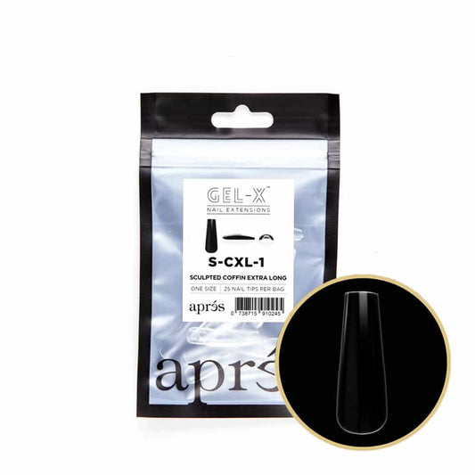White Smoke Apres Gel-X Tips Sculpted Coffin Extra Long 25PK SCXL1/10252