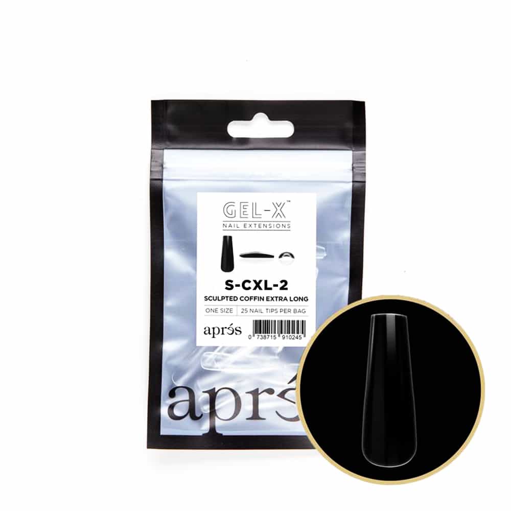 White Smoke Apres Gel-X Tips Sculpted Coffin Extra Long 25PK SCXL2/10269