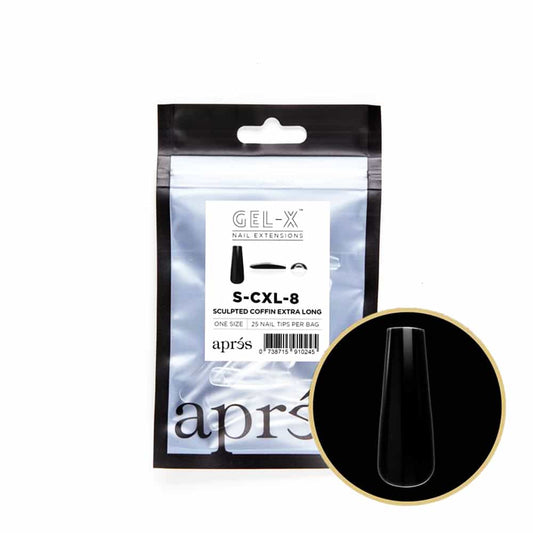 White Smoke Apres Gel-X Tips Sculpted Coffin Extra Long 25PK SCXL8/10320