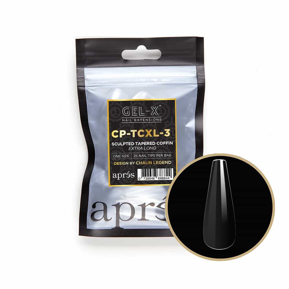White Smoke Apres G-X Tips Sculpted Tapered Coffin Extra Long 25P CPTCL3