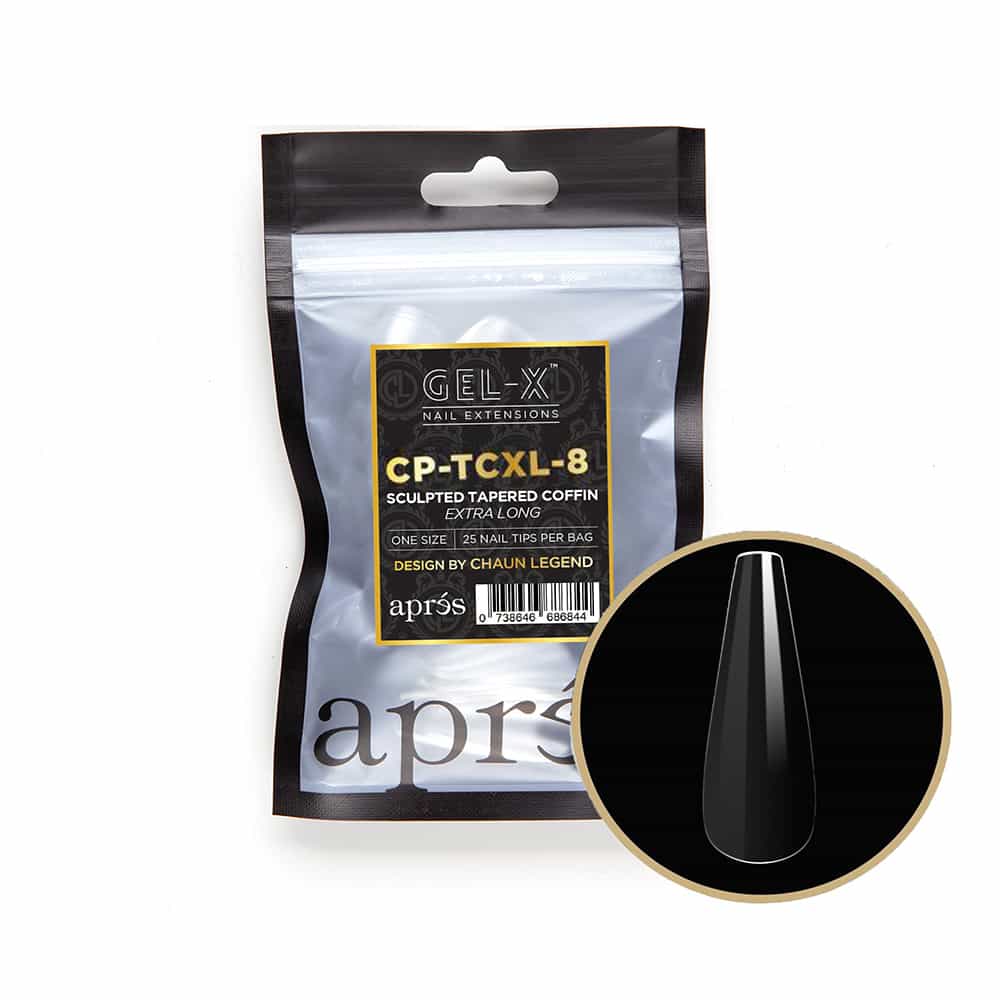 White Smoke Apres G-X Tips Sculpted Tapered Coffin Extra Long 25P CPTCL8
