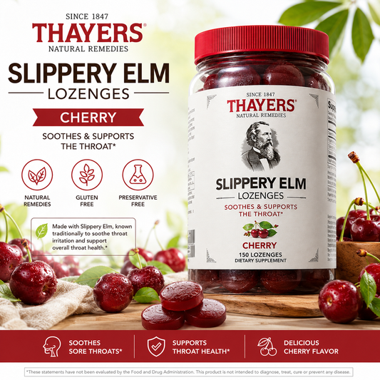 Thayers Slippery Elm Lozenges, Cherry, 150 Count
