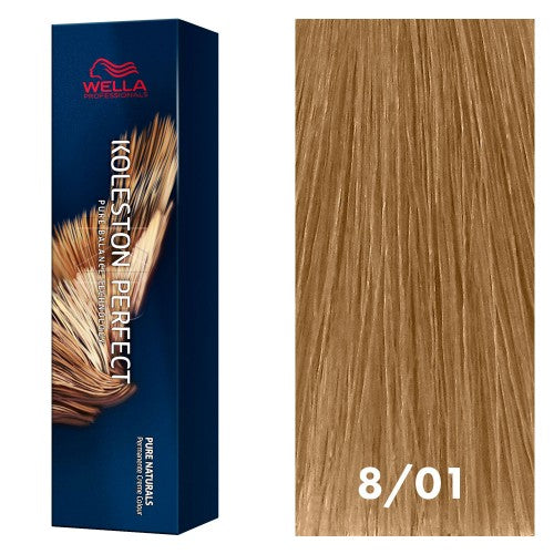 White Smoke Wella Koleston Perfect Pure Naturals 8/01 Light Blonde/Natural Ash 2oz