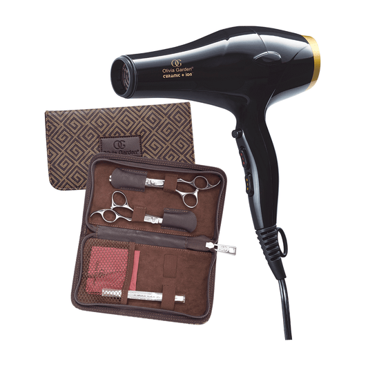 Olivia Garden Ceramic+Ion Dryer with Silkcut Shear & Thinner Kit