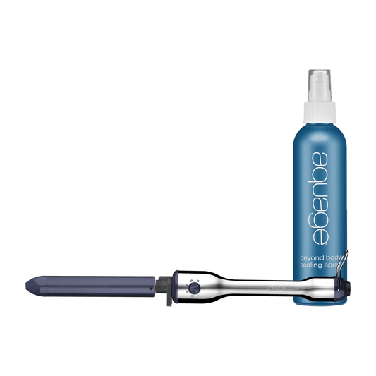 Aquage Curling Iron 1" With Beyond Body Sealing Spray