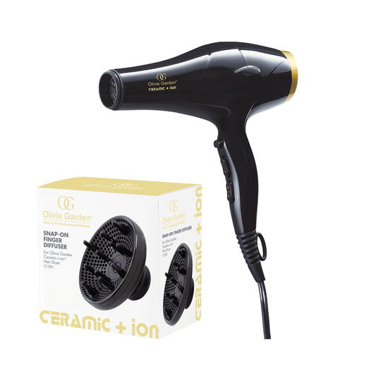 Olivia Garden Ceramic + Ion Hair Dryer With Free Snap On Diffuser