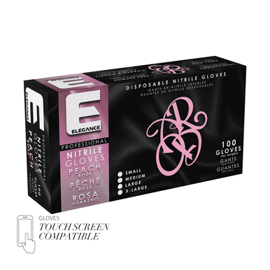 优雅专业桃玫瑰丁腈手套 - 中号