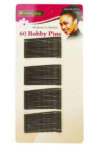 Magic Gold-0116 60 Bobby Pins (Black) -dz
