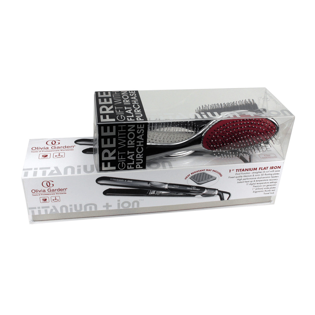 Olivia Garden Professional Titanium+Ion Flat Iron with Free Gift