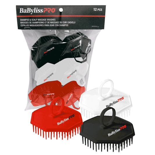 Dannyco Sundries BaByliss Pro Massage Brushes for Shampoo & Scalp - 12 Pack