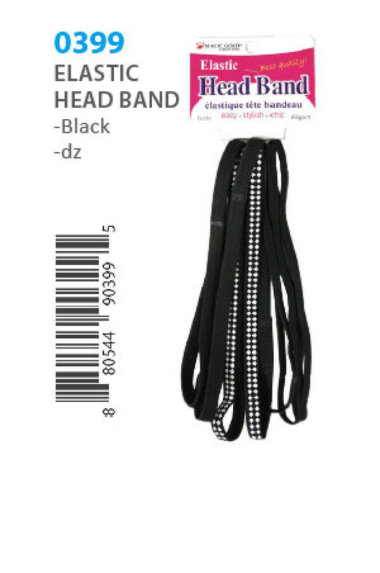 MGC Elastic Head Band 0399 Black -dz