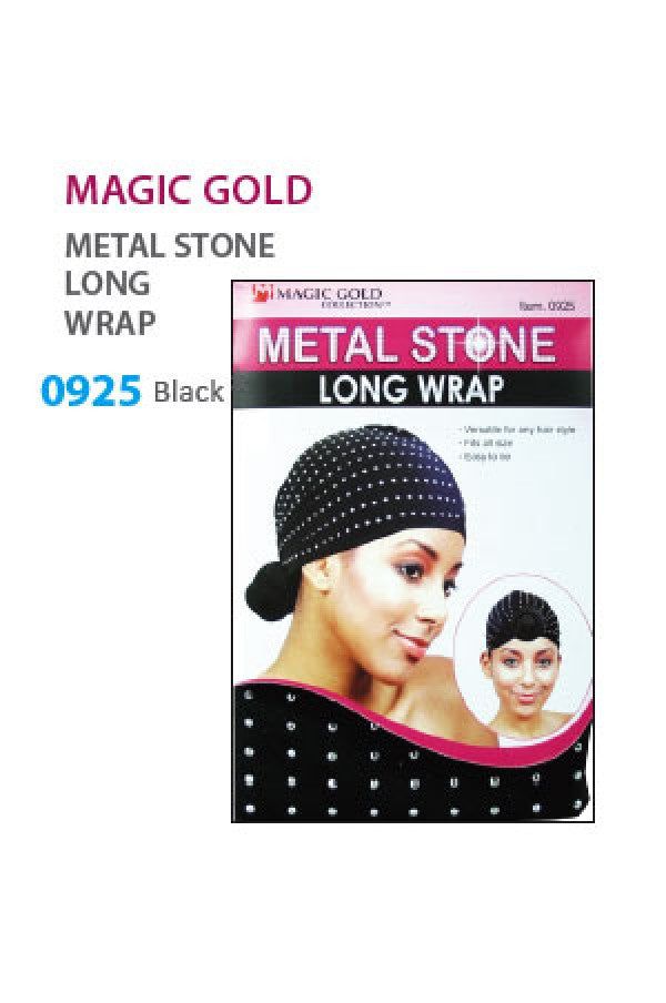 MGC-0925 Metal Stone Long Wrap (Black) -dz