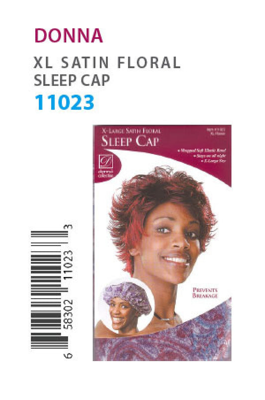 Donna-11023 X-Large Satin Floral Sleep Cap -dz