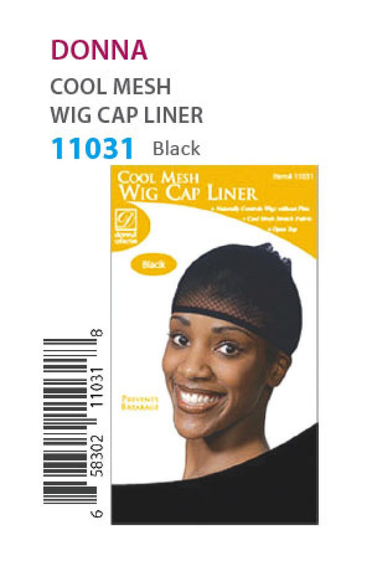 Donna-11031 Cool Mesh Wig Cap Liner (Black) -dz