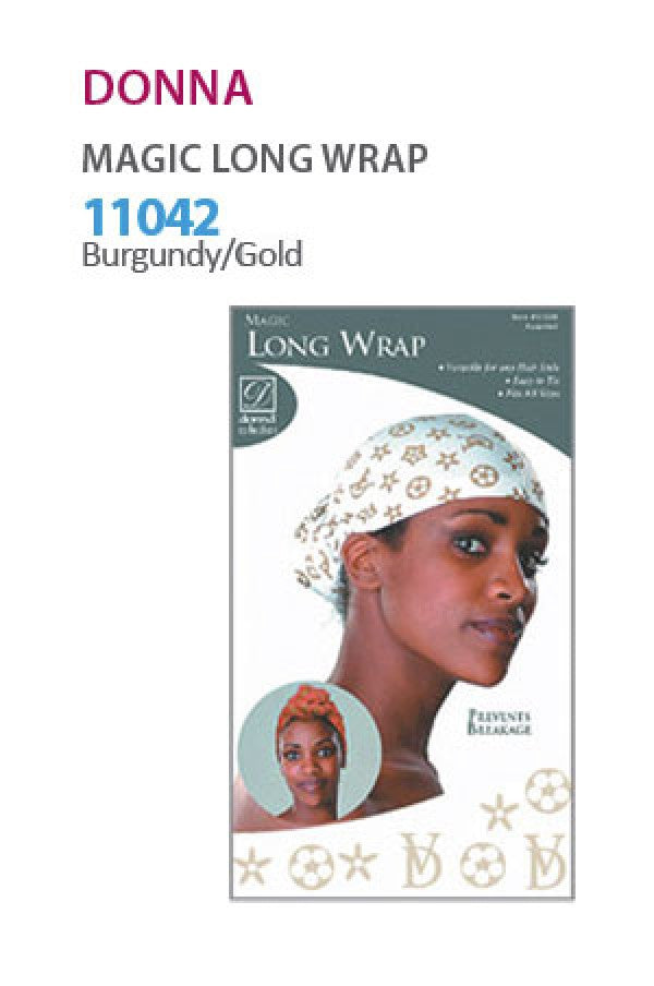 Donna-11042 Magic Long Wrap (Burg/Gold) -pc