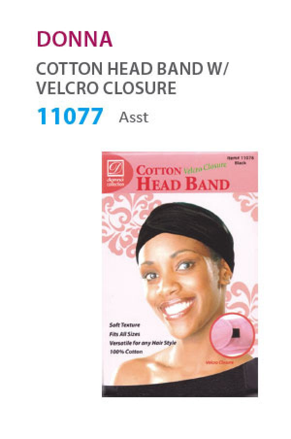 11077 Donna Cotton Head Band with Velcro (Mix) -dz