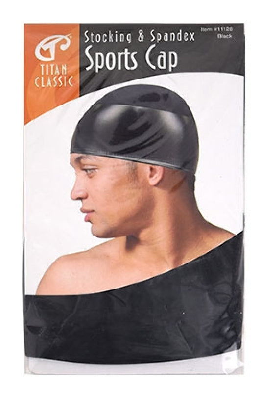 Titan 11128 Stocking & Spandex Sports Cap (Black) -dz