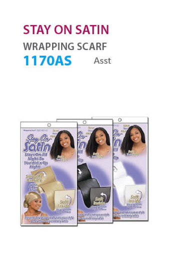 1170AS Stay On Satin Wrapping Scarf (Assorted) -dz