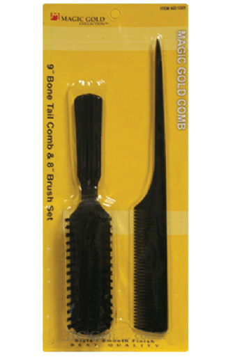 Magic Gold-1205 Bone Tail Comb & Brush -pc