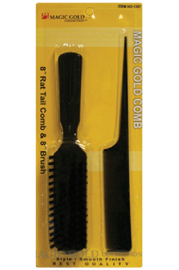 Magic Gold-1207 Rat Tail Comb & Brush -dz