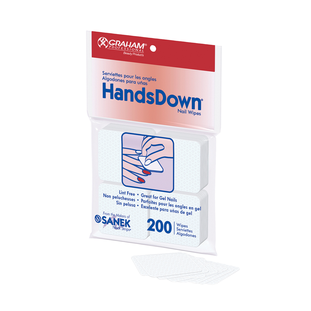 Dannyco Sundries Handsdown 42800 Nail Wipes 2" x 2" (200 wipes per bag) 1 Bag
