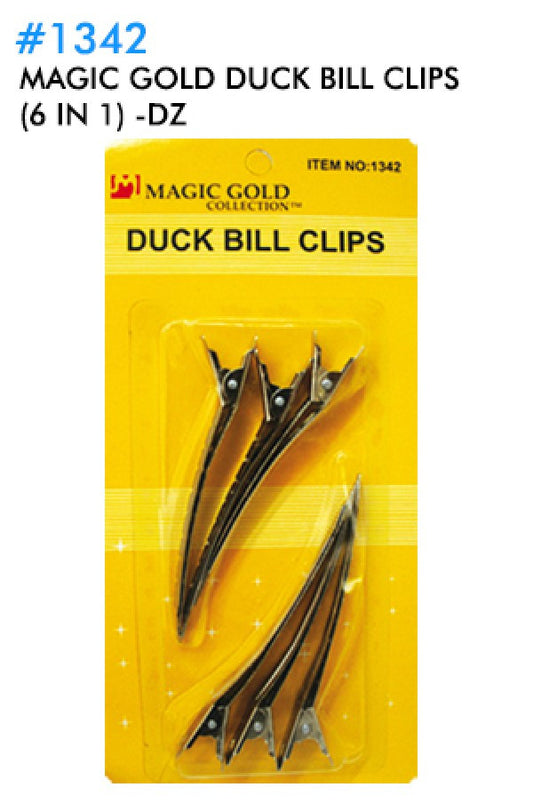 Magic Gold-1342 Duck Bill Clips (6 in 1) -dz