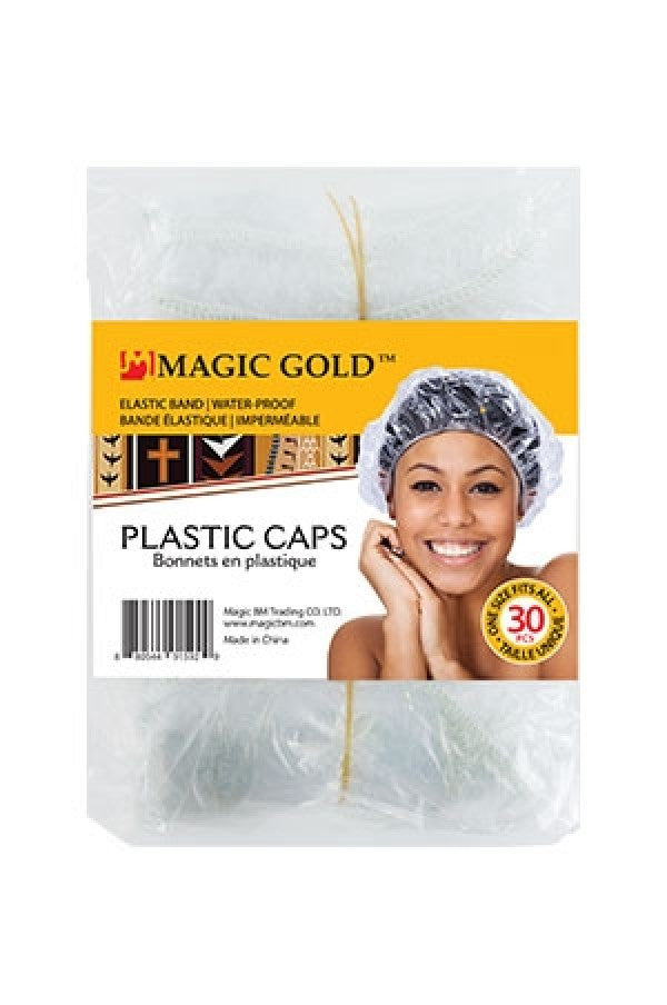 Magic Gold1592 30pcs Shower Caps -Clear