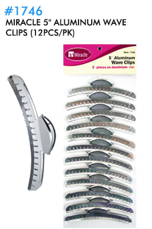 Miracle-1746 5" Aluminum Wave Clips (12pcs/pk)