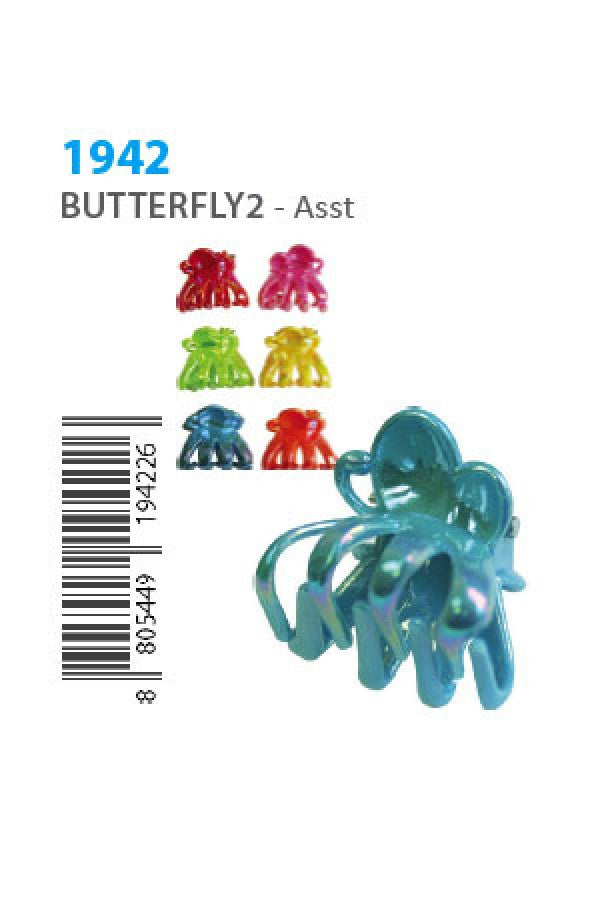 Mini Butterfly Clip (Butterfly2, 12pc/pk) 1942 Asst -dz