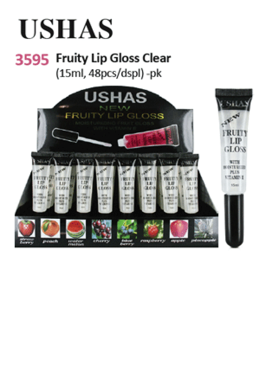 USHAS 3595 New Fruity Lip Gloss Clear (48pcs/pk) -pk