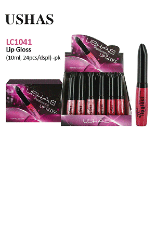 USHAS LG1041 Lip Gloss (10ml, 24pcs/dspl) -pk