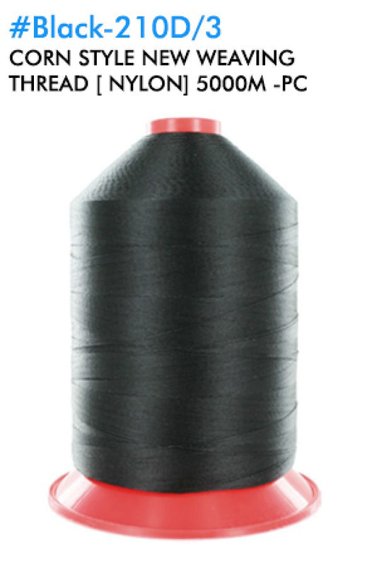 1445 Black-210D/3 Corn Style NEW Weaving Thread Nylon 5000M-pc