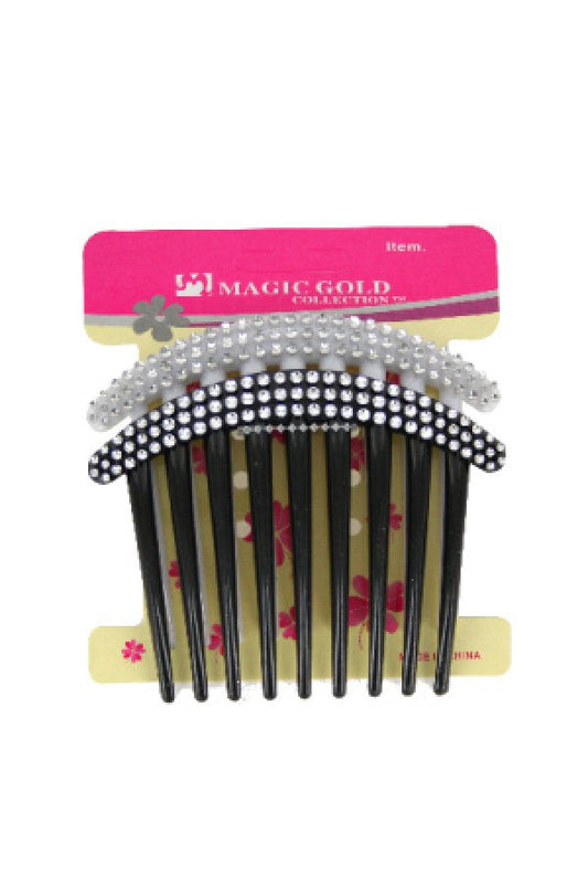 Magic Gold Comb Hair Pin (2pc/pk) 2149 Black/White - dz