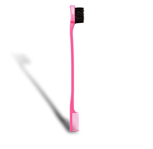 SpeedSavings Brosse à coussin en nylon à 9 rangées version 2 pour cheveux bouclés avec contrôle des bords et peigne démêlant (brosse à coussin + contrôleur de bord)