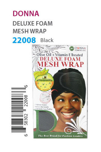 Donna Oil Treated Deluxe Foam Mesh Wrap 22008 Black - dz