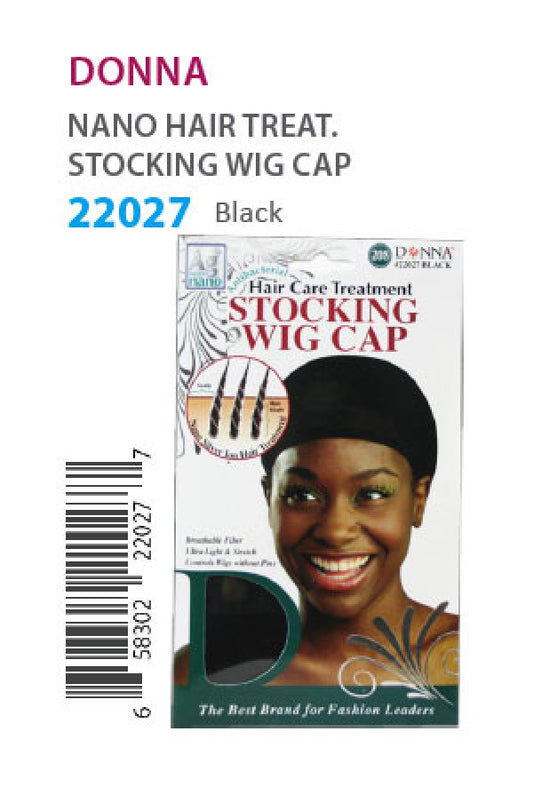 Donna Nano Hair Treat. Stocking Wig Cap 22027 Black - dz