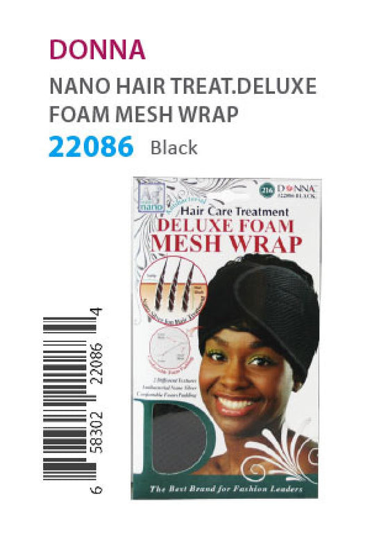 Donna Nano Hair Treat. Deluxe Foam Mesh Wrap22086 Black - dz