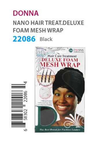 Donna Nano Hair Treat. Deluxe Foam Mesh Wrap22086 Black - dz