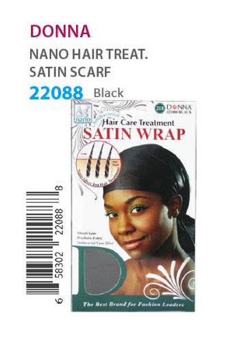 Donna Nano Hair Treat. Satin Wrap 22088 Black - dz