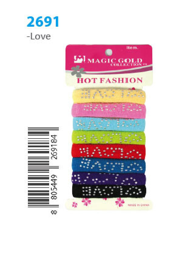 2691 MGC Hot Fashion Ponytail Holder -dz (LOVE)