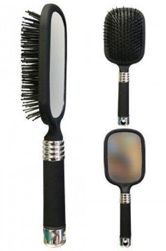 Paddle Brush w/ Mirror 0201 Black -pc