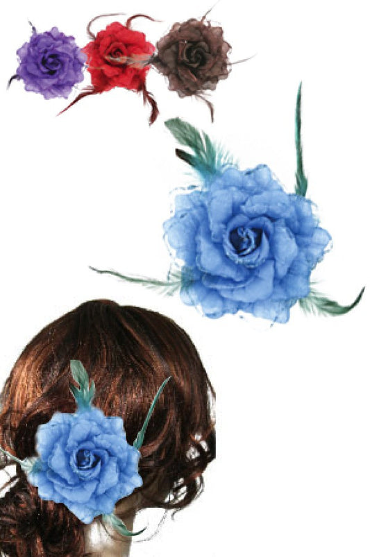 Flower Hair Clip 3in1 Flower 3017 ASST (with Feather) - dz