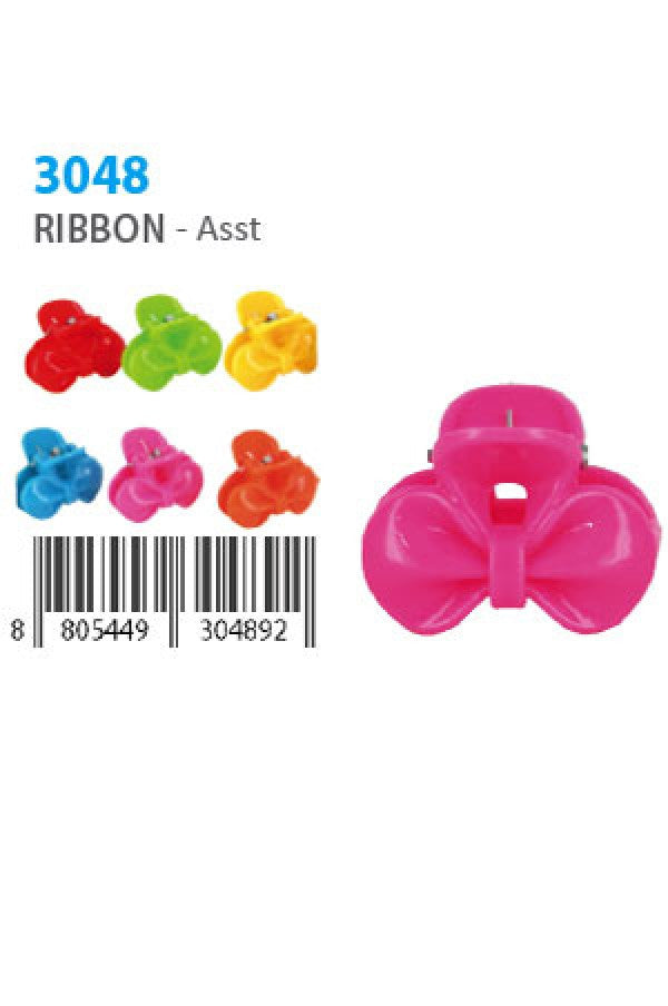 Mini Butterfly Clip (Ribbon, 12pc/pk) 3048 Asst -dz